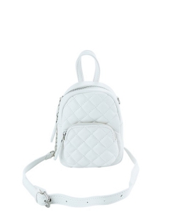 Small Trendy Quilted Corssbody Satchle Bag BA320104 WHITE